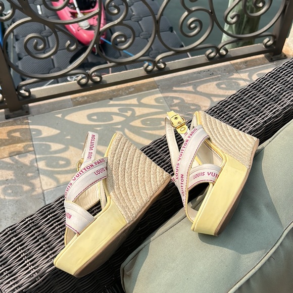 Authentic Louis Vuitton Wedge Sandals-sz 39 - Picture 4 of 8
